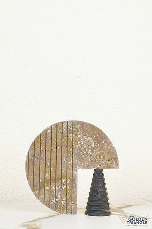 Stilo Travertine Decor Sculpture - Brown