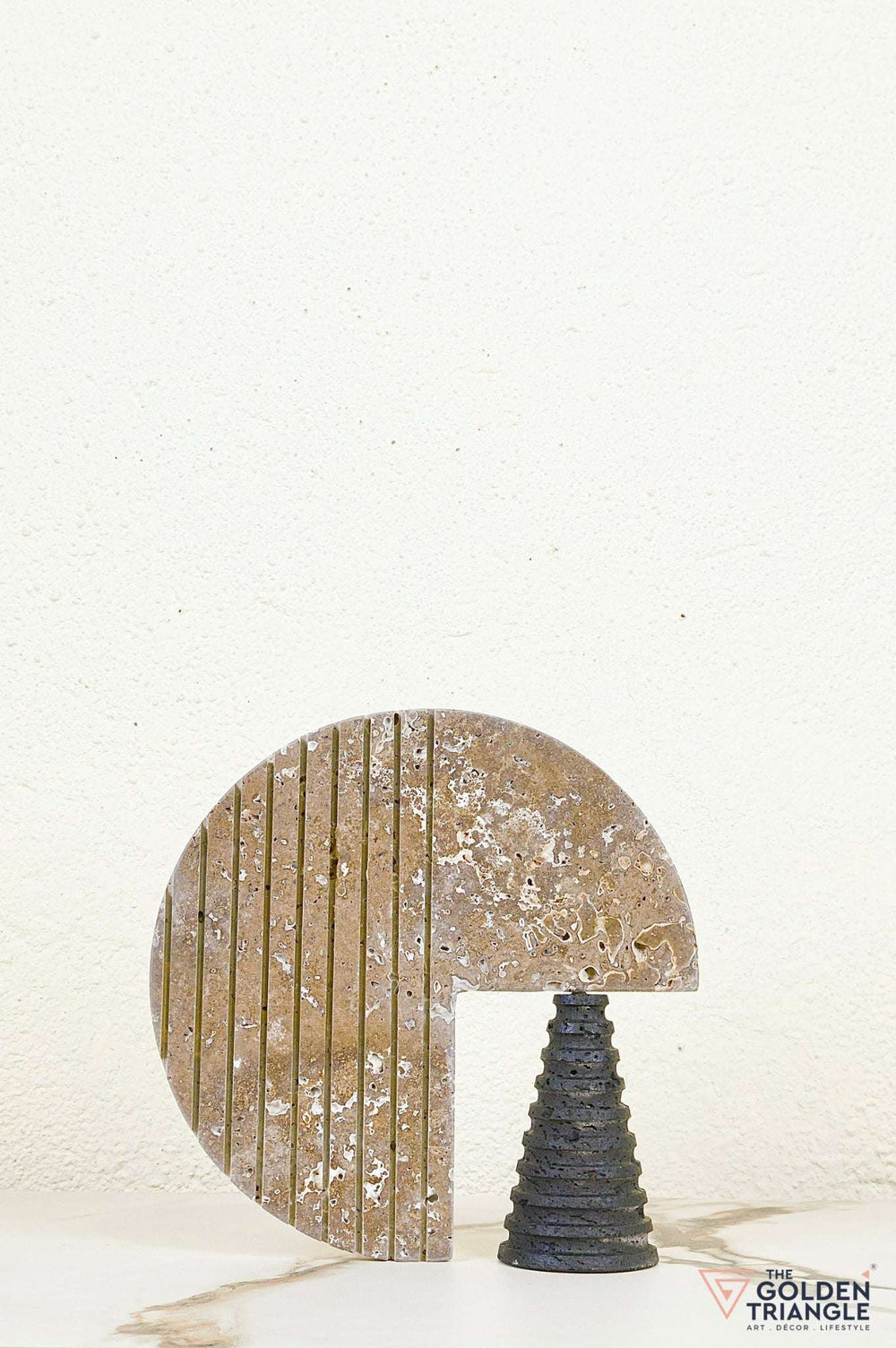 Stilo Travertine Decor Sculpture - Brown