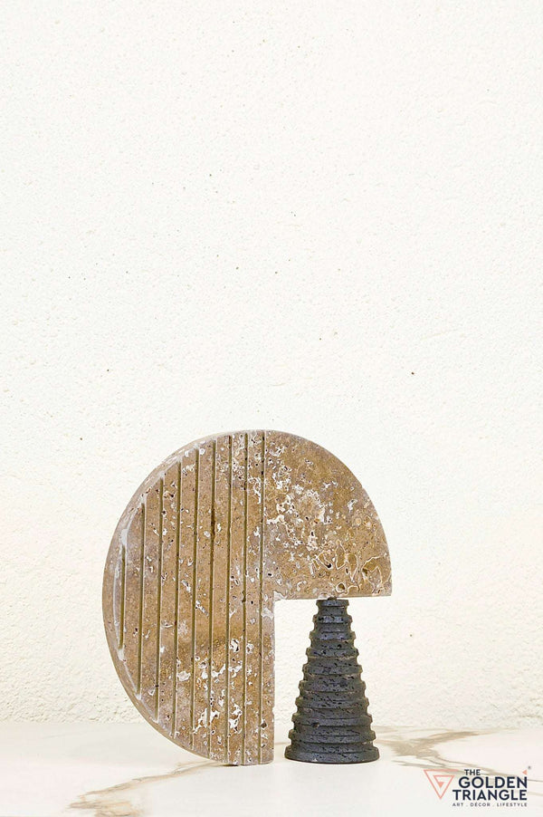 Stilo Travertine Decor Sculpture - Brown