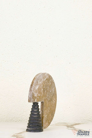 Stilo Travertine Decor Sculpture - Brown