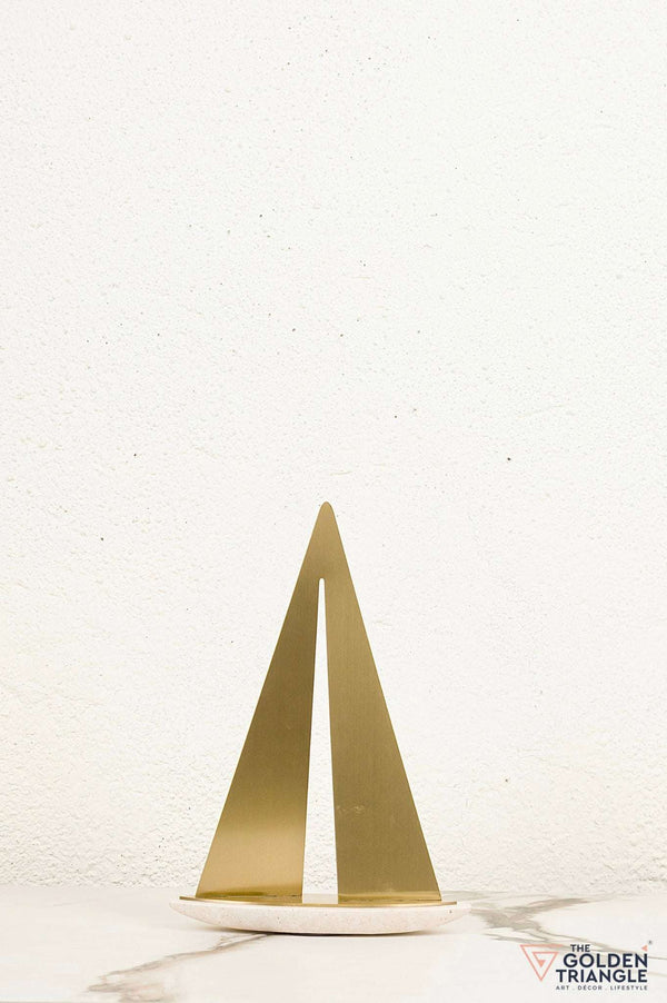 Fleur Boat Travertine Decor Sculpture