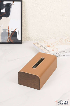 Aristo Faux Leather Tissue Box - Tan