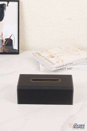 Aristo Faux Leather Tissue Box - Black