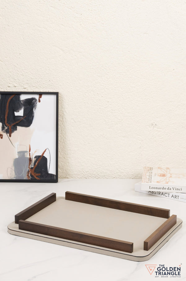 Verve Faux Leather Tray - Gray