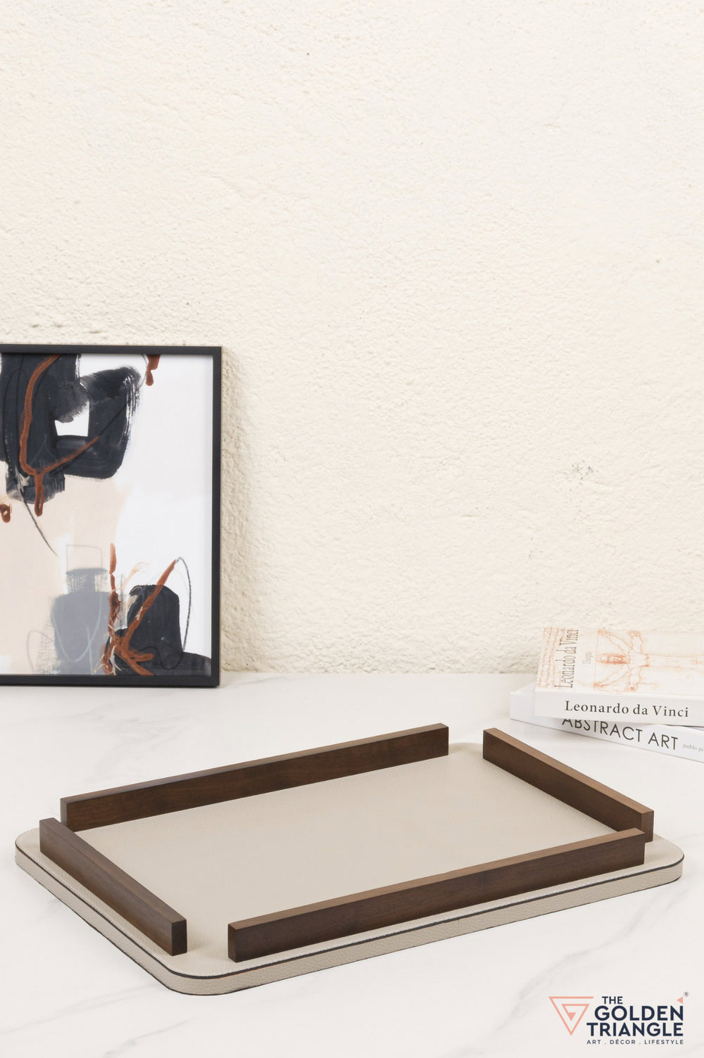 Verve Faux Leather Tray - Gray