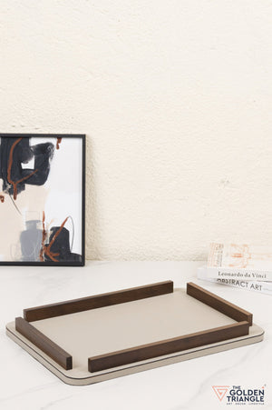 Verve Faux Leather Tray - Gray