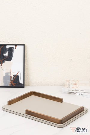 Eterna Faux Leather Tray - Gray