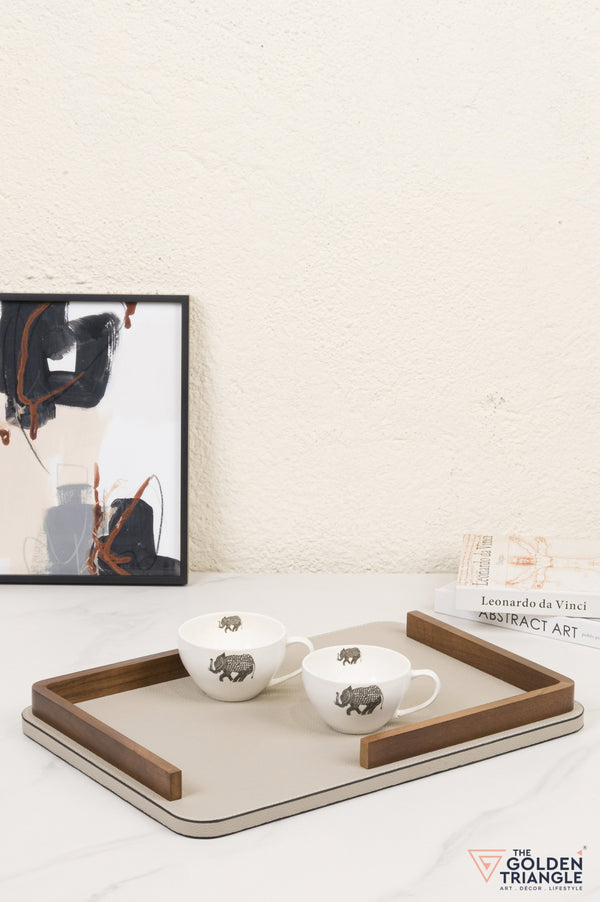 Eterna Faux Leather Tray - Gray