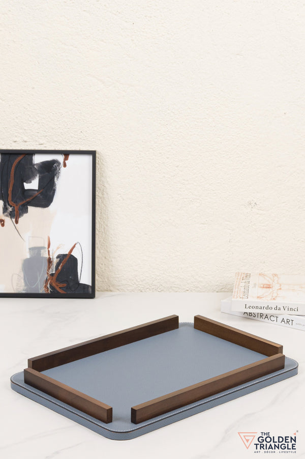 Verve Faux Leather Tray - Blue