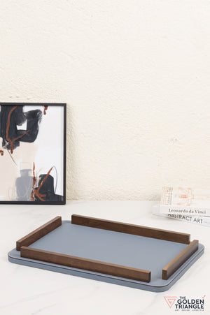Verve Faux Leather Tray - Blue