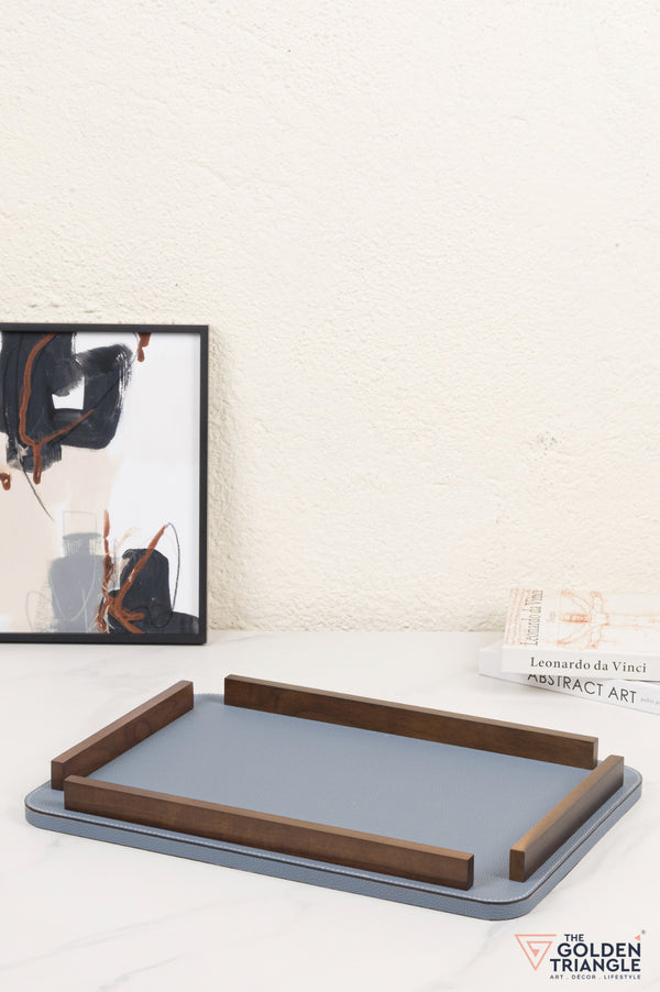 Verve Faux Leather Tray - Blue