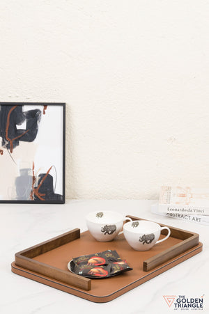Eterna Faux Leather Tray - Tan