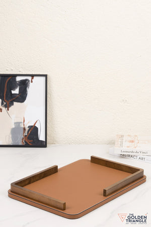 Eterna Faux Leather Tray - Tan