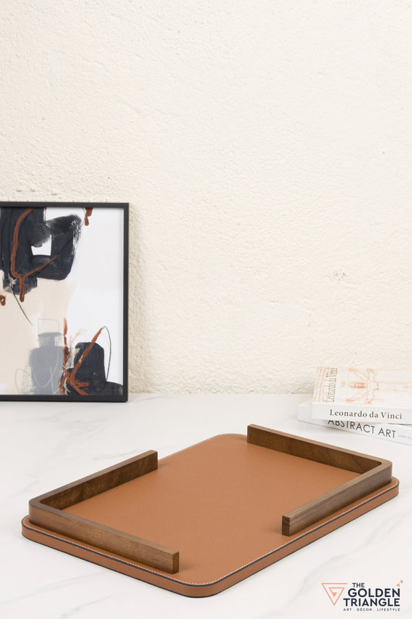 Eterna Faux Leather Tray - Tan