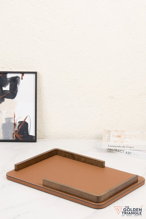 Eterna Faux Leather Tray - Tan