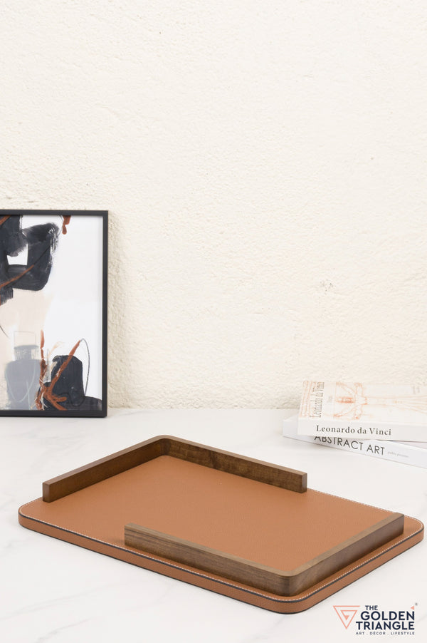 Eterna Faux Leather Tray - Tan