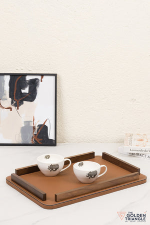 Verve Faux Leather Tray - Tan
