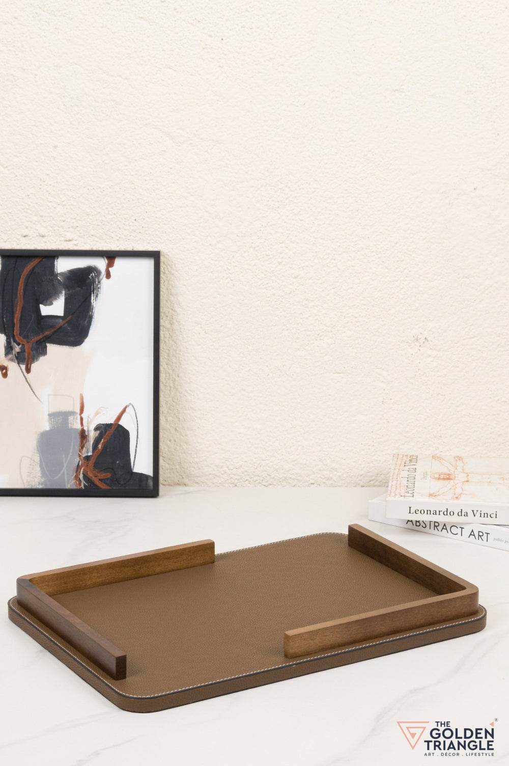 Eterna Faux Leather Tray - Brown
