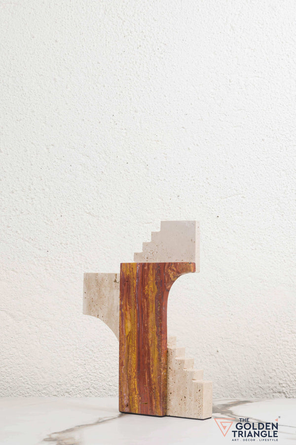Zyre Travertine Decor Sculpture