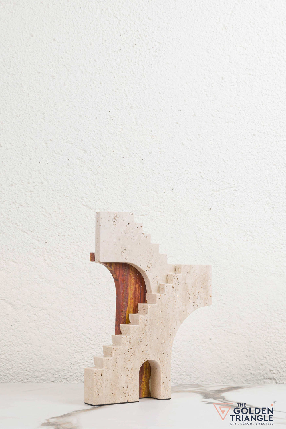 Zyre Travertine Decor Sculpture