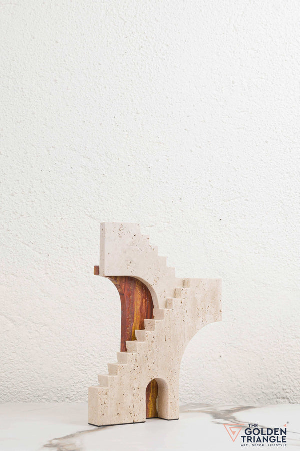 Zyre Travertine Decor Sculpture