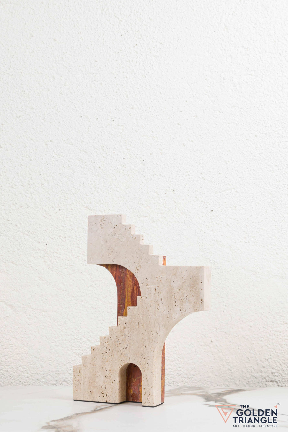 Zyre Travertine Decor Sculpture