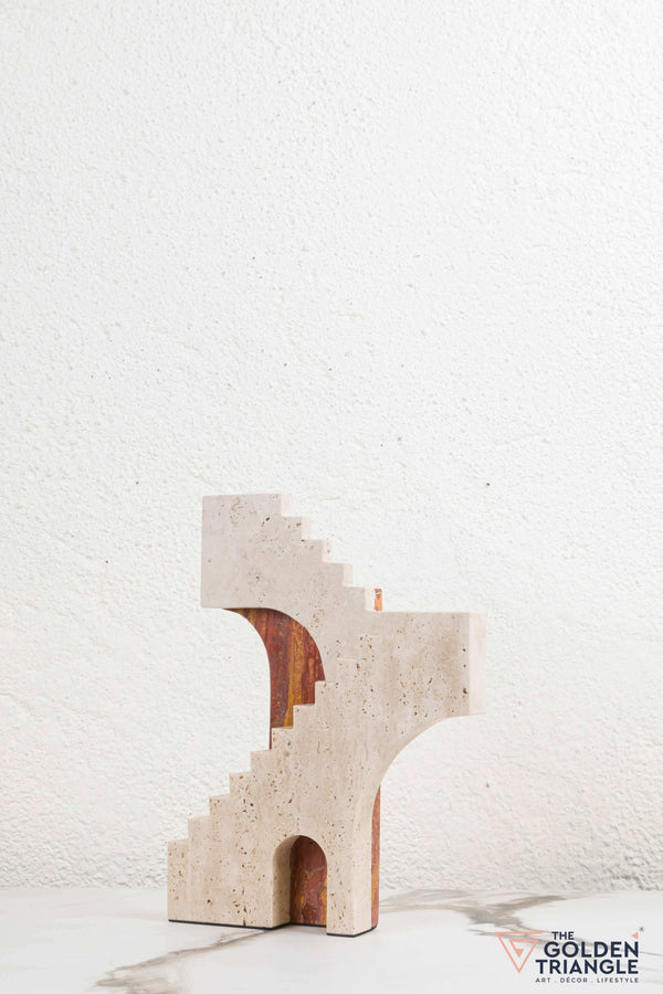 Zyre Travertine Decor Sculpture