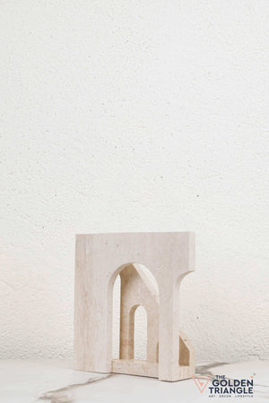 Prism Travertine Decor Sculpture