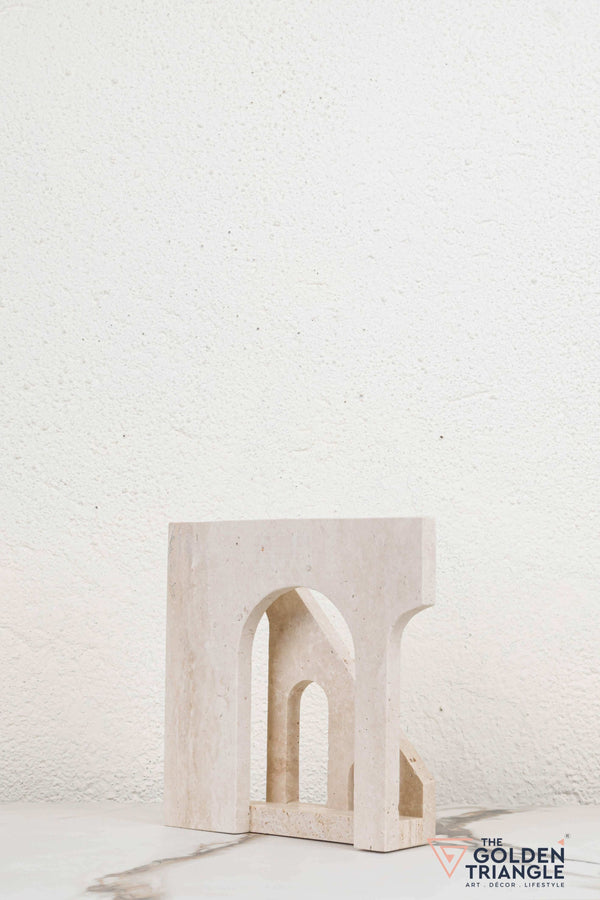 Prism Travertine Decor Sculpture