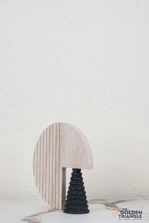 Stilo Travertine Decor Sculpture - Beige