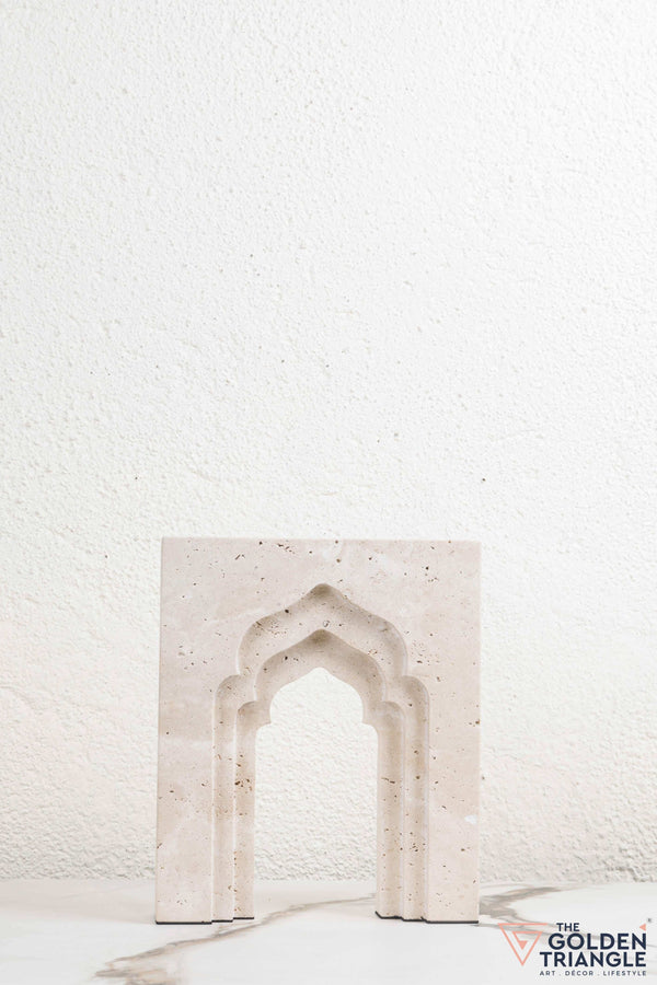 Zenith Travertine Decor Sculpture