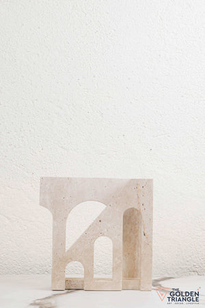 Prism Travertine Decor Sculpture
