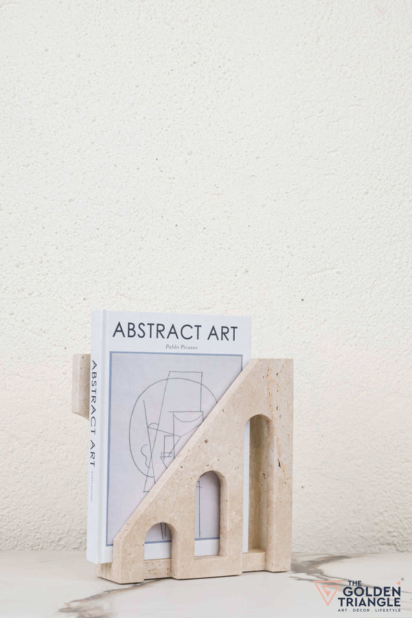 Prism Travertine Decor Sculpture