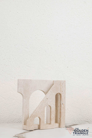 Prism Travertine Decor Sculpture