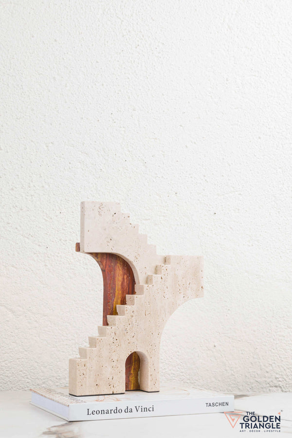 Zyre Travertine Decor Sculpture