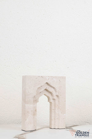 Zenith Travertine Decor Sculpture