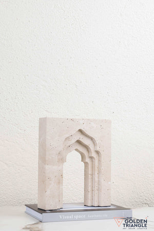 Zenith Travertine Decor Sculpture