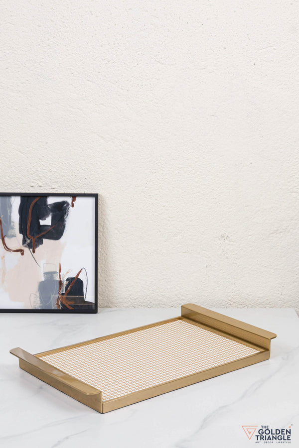 Olivette Metal & Woven Fabric Utility Tray