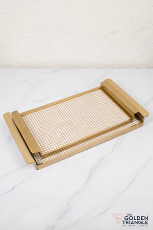 Olivette Metal & Woven Fabric Utility Tray