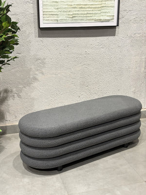 Astoria Boucle Storage Bench - Gray