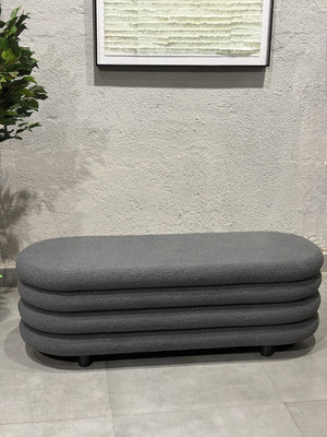 Astoria Boucle Storage Bench - Gray