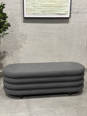 Astoria Boucle Storage Bench - Gray