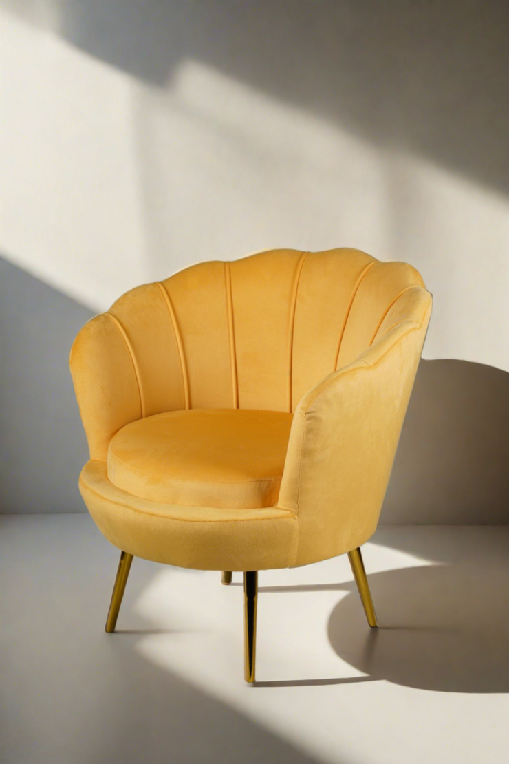 Eliza Shell Accent Chair  -  Yellow