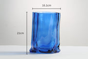 Edge Glass Vase - Royal Blue