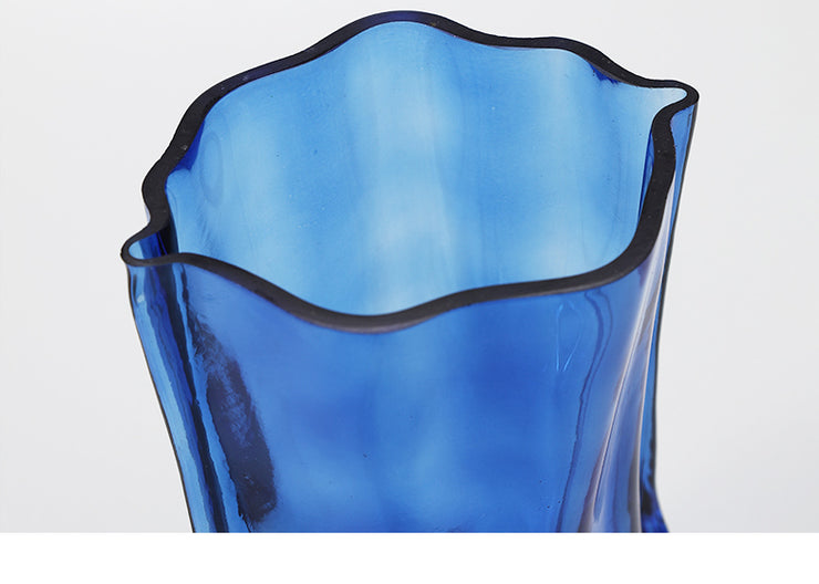 Edge Glass Vase - Royal Blue