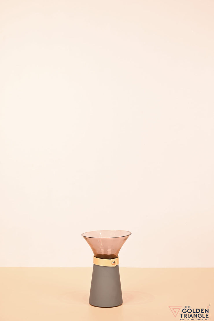 Veridian Glass Vase - Pink & Gray