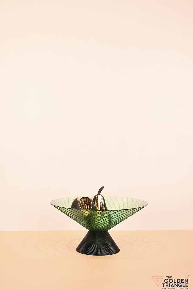Elara Glass Fruit Bowl - Green