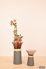 Veridian Glass Vase - Pink & Gray