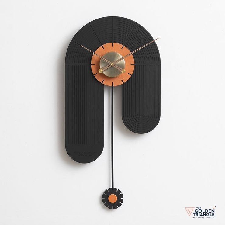 Bodhi Wall Clock - Black & Orange