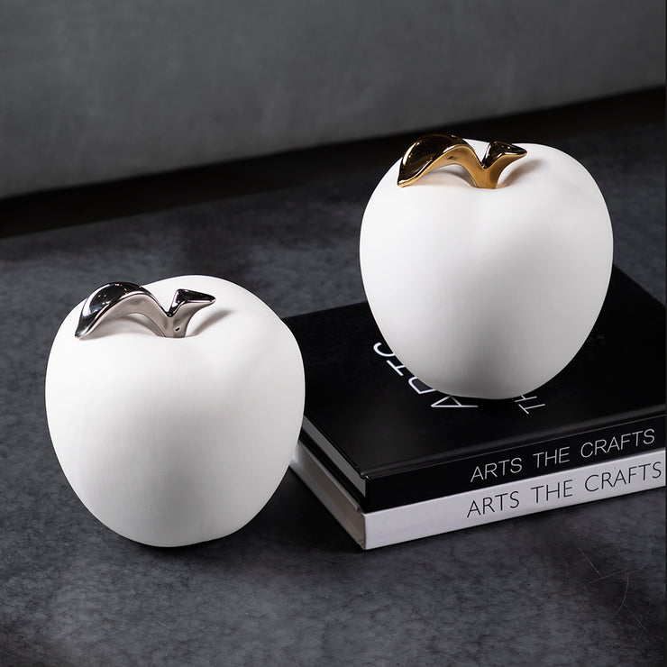 Silver Leafed Ceramic Apple
